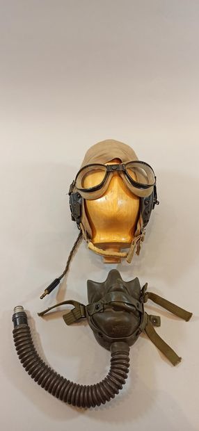 null Ensemble pour pilote américain, un masque à oxygène type A-14, un serre-tête...