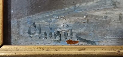 null 
CHIGOT Alphonse, 1824-1917, entourage de,
Soldat dans un paysage enneigé,
huile...