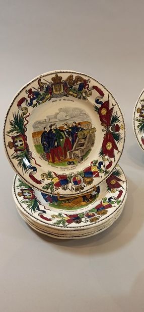 null CREIL ET MONTEREAU

7 earthenware plates with printed polychrome decoration...
