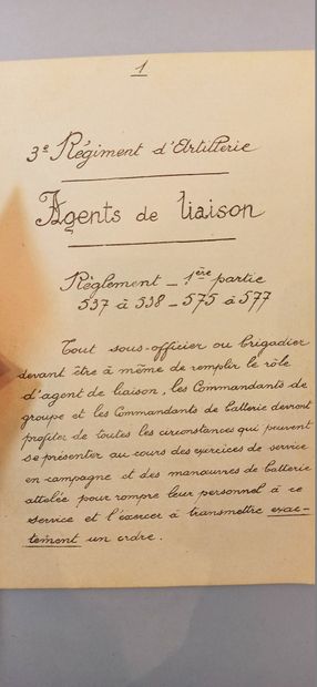 null Lot de 10 manuels d’instruction pour officier d’Artillerie, des années 1916...