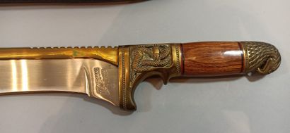 null Indiana Jones machete, wooden and bronze handle, eagle head pommel,

leather...