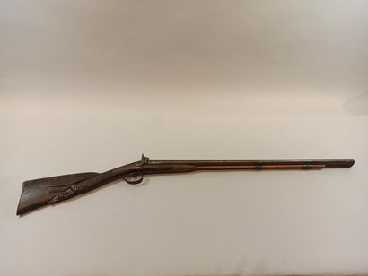 19th century shotgun with two barrels percussion...