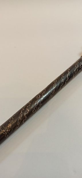  Cane, bronze skull pommel, 
Length: 96 cm