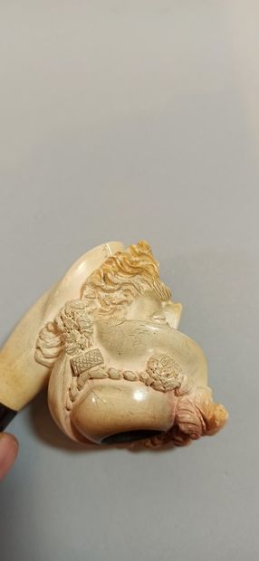  Set of 2 German porcelain pipes and pipe with a Turkish foam head (in its case)
