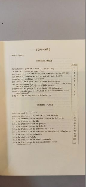 null Lot de 10 manuels d’instruction pour officier d’Artillerie, des années 1916...