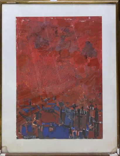 null YANKEL Jacques, 1920-2020

Toits au ciel rouge

gouache sur papier (craquelures),...