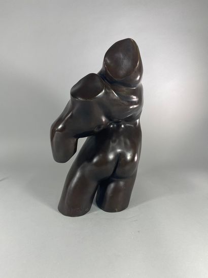 null 
RAYOU Dominique, born in 1957,





Contortion,torso in bronze with shaded...