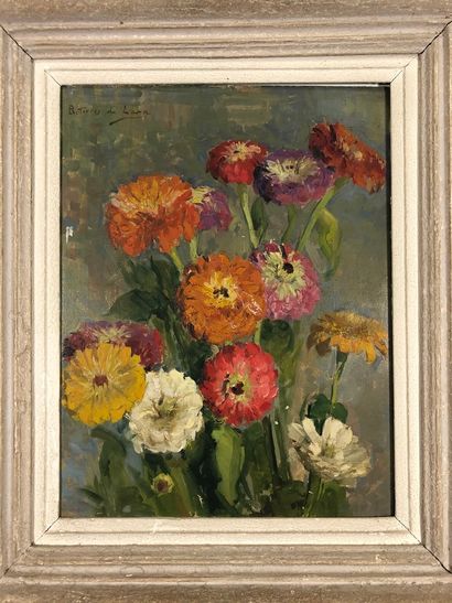 null TORES OF LARA Raoul, 19th-20th century

Zinnias

oil on cardboard (small misses),...