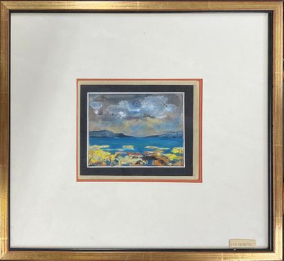 null CAMPAGNOLA Enrico, 1911-1984,

Seaside,

gouache on paper, 

signed lower right,...