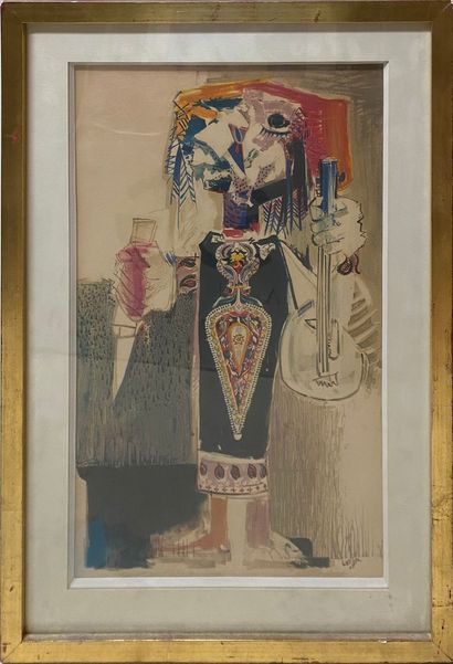 null LORJOU Bernard (1908-1986)

Oriental, 

Lithograph in colour, signed lower right...