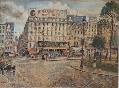 null LAVAL Fernand, 1886-1966,

Place Pigalle, 1952,

oil on canvas (small accident),...