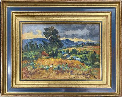 null SAVREUX Mauritius, 1884-1971

Country landscape

oil on panel (trace of claw),...