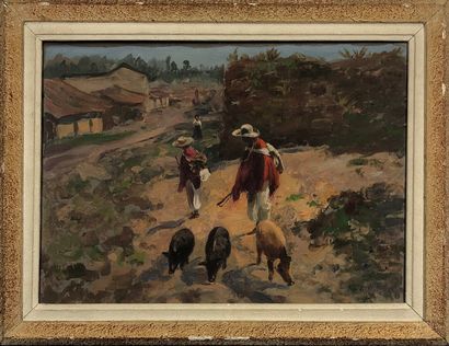 null VILLACRES Cesar A., 1880-1941

Shepherds and pigs in Quito

oil on canvas, monogram...
