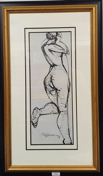 null ESPINASSE Raymond, 1897-1985

Standing nude, 1957

black ink on two sheets (trace...