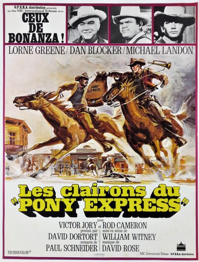 null Cinéma – Michel LANDI (1932-) « Les clairons du Pony Expres » 1971. Ets St Martin,...