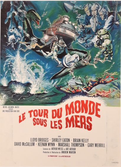 null Cinema - "Around the world under the seas", 1966. Ets St Martin printer. 79x57,5cm...