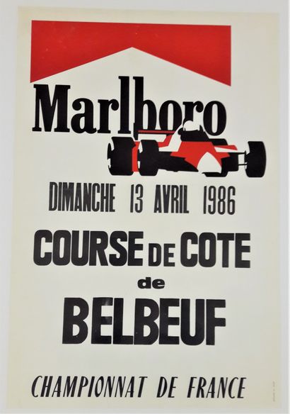 null Sport - « Malrboro course de cote de Belbeuf. Championnat de France» 1986. 60x40cm /...