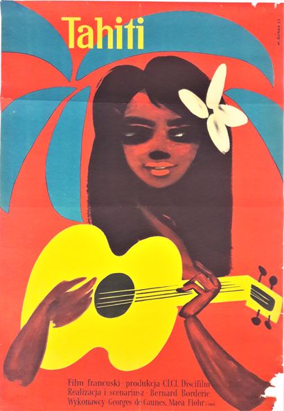 null Cinéma – Wiktor GORKA (1922-). « Tahiti » 1958. 83x58,5cm / 37x23in. Affiche...