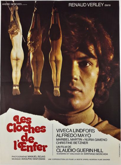 null Cinéma – erotica. «  Les cloches de l'enfer ». 1973. 79X57,5cm / 31x22,6in....