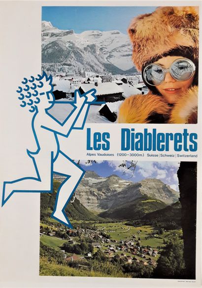 null Tourism - " Les Diablerets, Swiss Vaud Alps. "The 1970s. Imp Sericoffset Eagle....