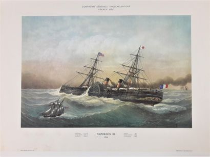 null Boat - "Napoleon III, Compagnie Générale Transatlantique 1866" 1972. Imp transatlantic...