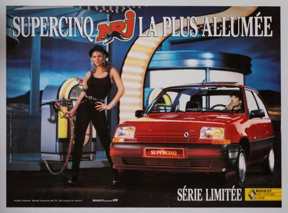 null Automobilia – « Supercinq NRJ Renault, la plus allumée ». 1986. 80X106,5cm /31,5x42in....