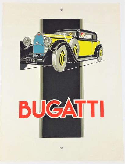 null Automobilia – René VINCENT (1879-1936) d'après. « Bugatti » Circa 1970 ?. Sans...