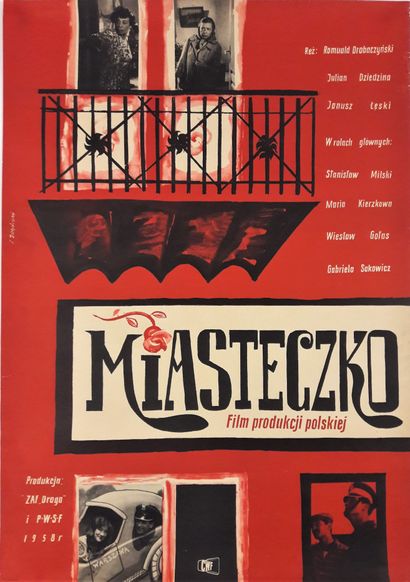 null Cinéma - Stanis?aw ZAGORSKI (1933-) « Miasteczko » (ville) 1958. 83x58,5cm /...