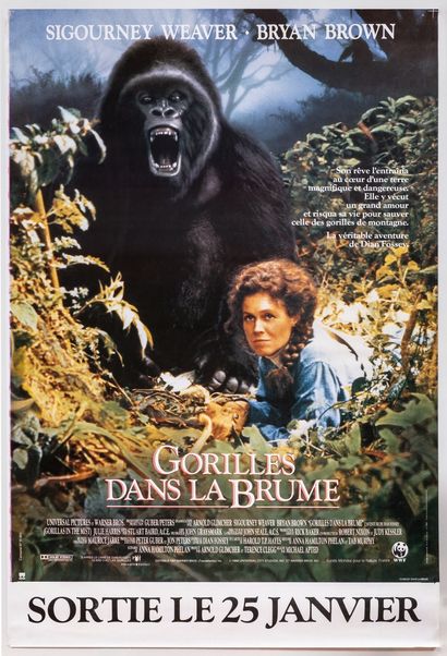 null Cinéma – « Gorilles dans la brume » 1988. 174,5x119cm / 68,7x46,7in. Affiche...