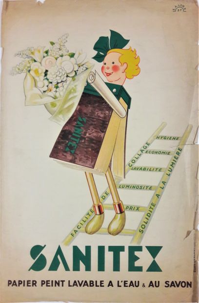 null E.A LORD - " Sanitex ", 1937, Ets Vercasson Paris, 60x40cm / 24x15,7in. Original...