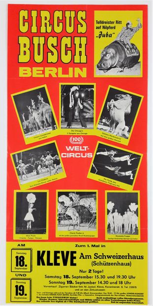 null Cirque – Cirque BUSCH Berlin. 1984. 68,5x32,2cm / 27x12,5in. Affiche originale....