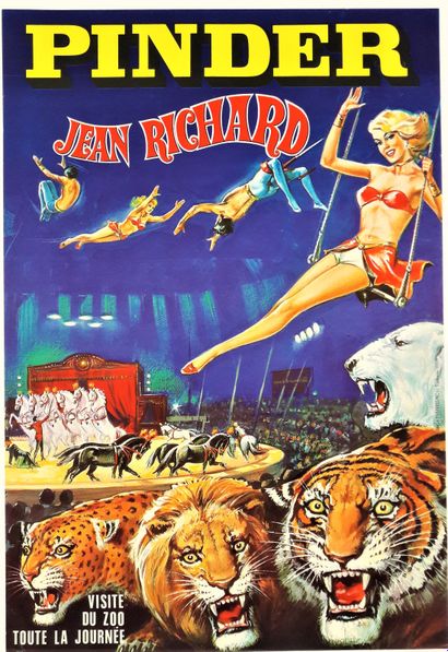 null Cirque – PINDER Jean Richard. Circa 1970. imp Chabrillac Toulouse. 49X33,5cm...