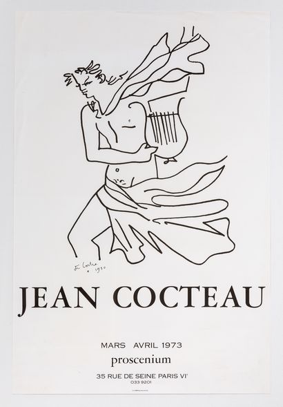 null Artist - Jean COCTEAU (1889-1963) Exhibition at Proscenium Gallery, 1973. 76x50.5cm...