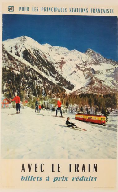 null Tourisme - « SNCF pour les principales stations françaises » Circa 1980. 99x62cm...