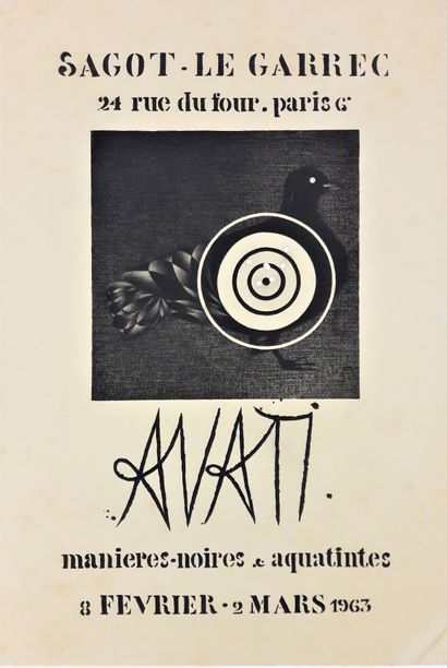 null Artiste Mario AVATI (1921 – 2009). Gravure originale. “Manières noires & aquatintes...