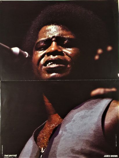 null Musique – James BROWN. Poster des années 70. Photo Claude Gassian. 79,8x60cm...