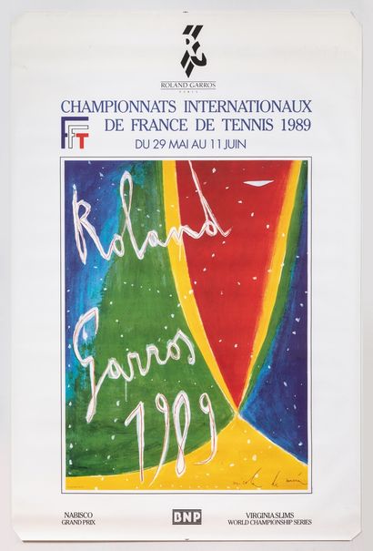 null Sport – Nicole de MARIA. « Roland Garros », 1989. 174x118cm / 68,5x46,5in. Affiche...