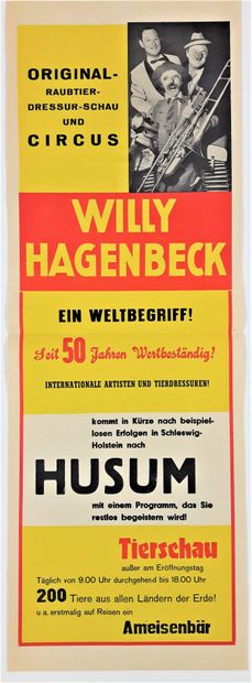 null Circus - Circus Willy HAGENBECK. "50 years of the circus". 86X30,5cm / 33,8x12in....
