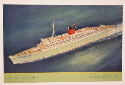 null Bateau – C.F HOPKINSON d'après. « Cunard White Star, the New 'Caronia' ». Printed...