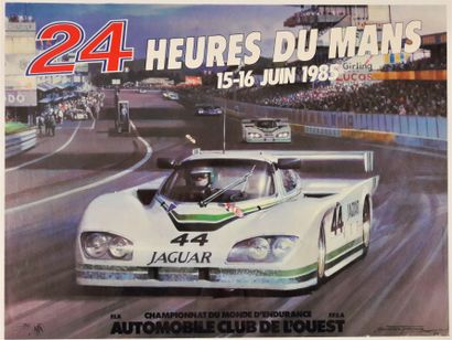 null Automobilia - Michaël TURNER (1934-) " Les 24h du Mans " 1985. 40x53cm / 15,7x20,7in....