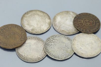 null Lot composed of : 

- Three silver Louis XVI States of Brittany tokens (1780,...