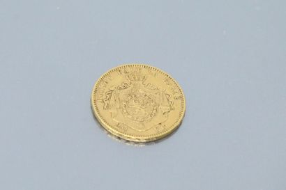 null Gold coin of 20 Francs Leopold II (1870).

APC.

Weight: 6.45 g.