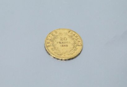 Gold coin of 20 Francs Napoleon III bareheaded,...
