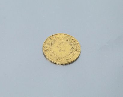 null Pièce en or de 20 francs Napoléon III tête nue, 1856 A, Paris.

TTB. 

Poids...