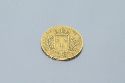 Pièce en or de 20 francs Louis XVIII Buste...