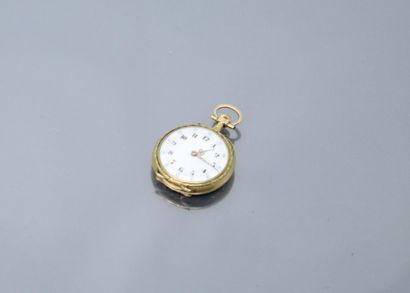 null Neck watch in 18k (750) yellow gold, enamelled dial with Arabic numerals for...