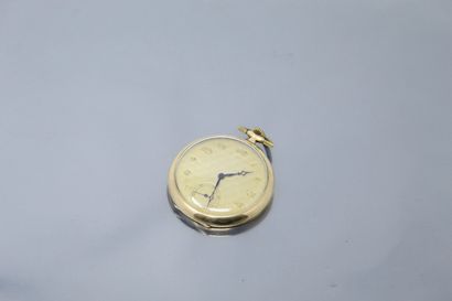 null 
Gusset watch in 18k (750) yellow gold and silver, gilt dial with Arabic numerals...