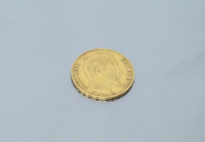 null Pièce en or de 20 francs Napoléon III tête nue, 1856 A, Paris.

TTB. 

Poids...