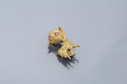 null 18k (750) yellow gold brooch stylizing a lamb. 

Gross weight: 11.43 g.