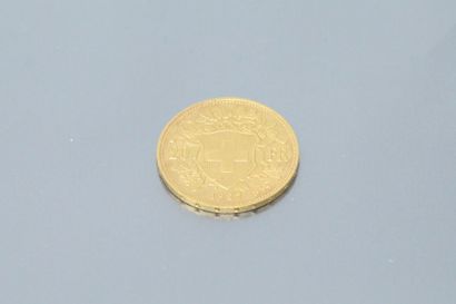 null 20 Swiss franc gold coin HELVETIA (1927 B)

APC

Weight: 6.45 g